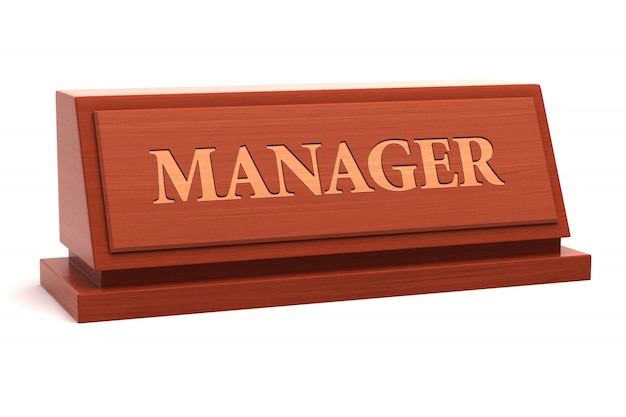 Manager title on nameplate