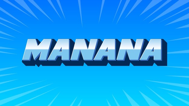 Photo manana 3d blue text