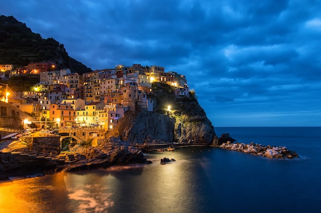 Manarola van Cinque Terre, een van de vijf dorpen in Italië.