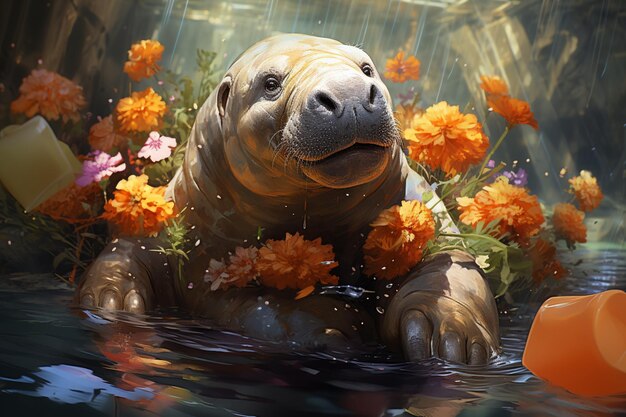 Manatee waardering dag concept