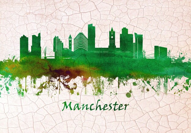 Manchester city England skyline