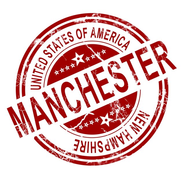 Photo manchester stamp with white background