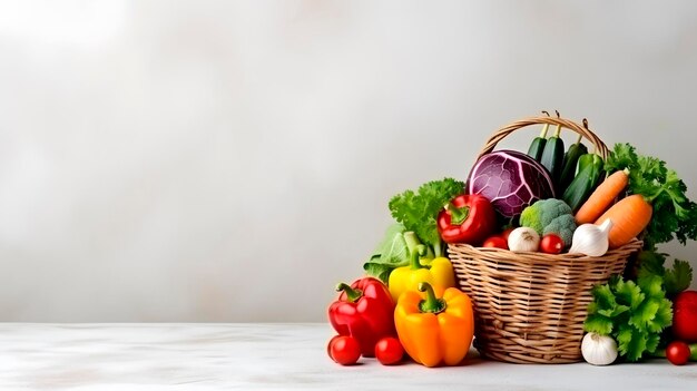 mand met herfstgroenten tomaten aubergine uien komkommers