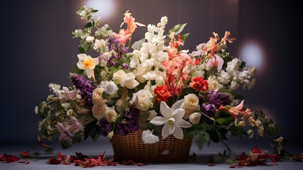 mand met luxe kwaliteit bloemen