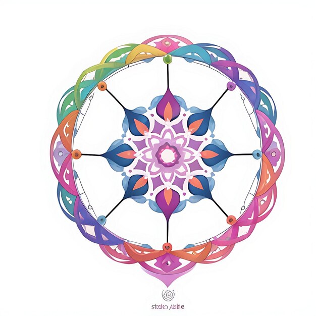 Mandala art abstract ornament illustration design decoration with white background generative ai