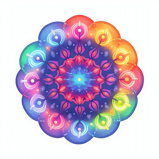 Mandala art abstract ornament illustration design decoration with white background generative ai