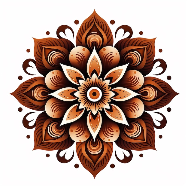 Mandala Art A Brown Mandala Shaped Pattern In The Shape Of A Flower