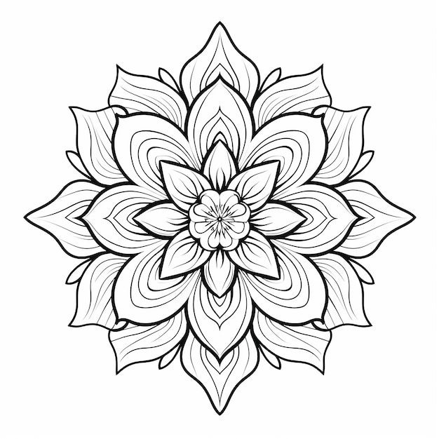 Mandala Art A Color Image Of Beautiful Black And White Mandala Flowe