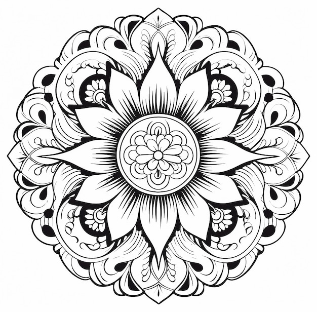 Mandala Art A Design With A Circular Mandala Coloring Page In The St