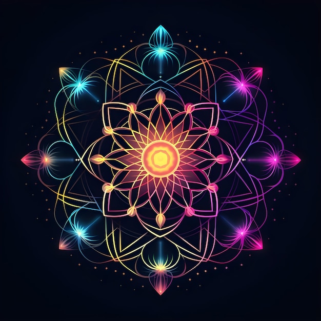 Premium AI Image | Mandala Art Design with Constellations and Color ...