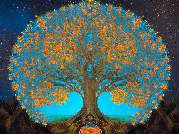 Foto mandala art fractal tree gratis afbeelding downloaden