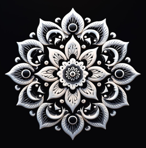 Mandala Art Mandala Het cirkelvormige ontwerp van een bloem is geïllustreerd I