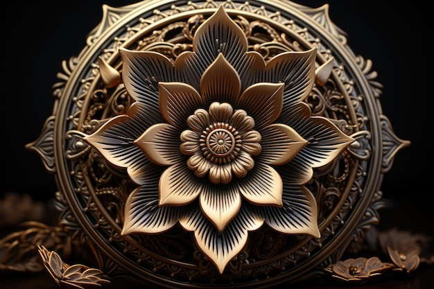 Mandala Artwork Colorful Standard Background 3D generative IA