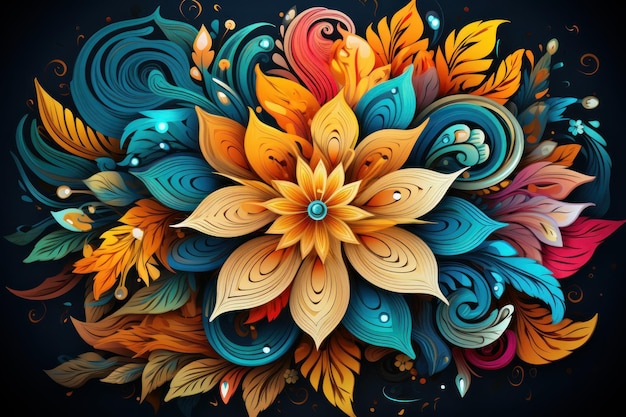 Mandala bloem zonnebloem natuur achtergrond zomer mandala kleur beeld illustratie