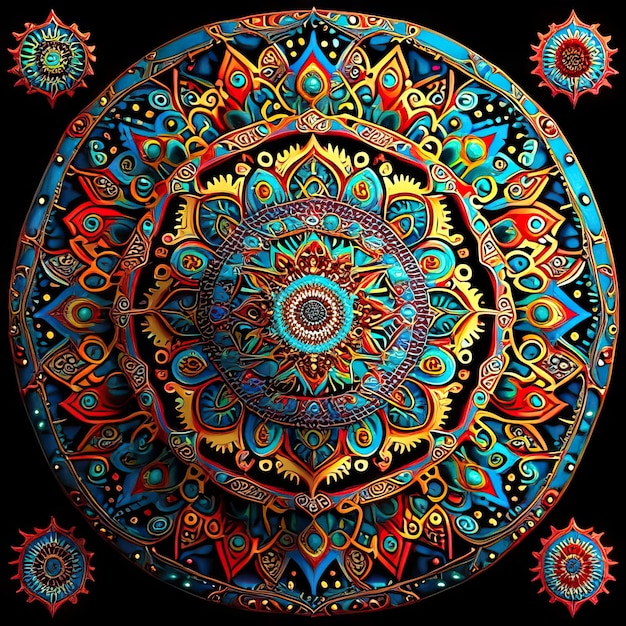 Mandala colored design illustration