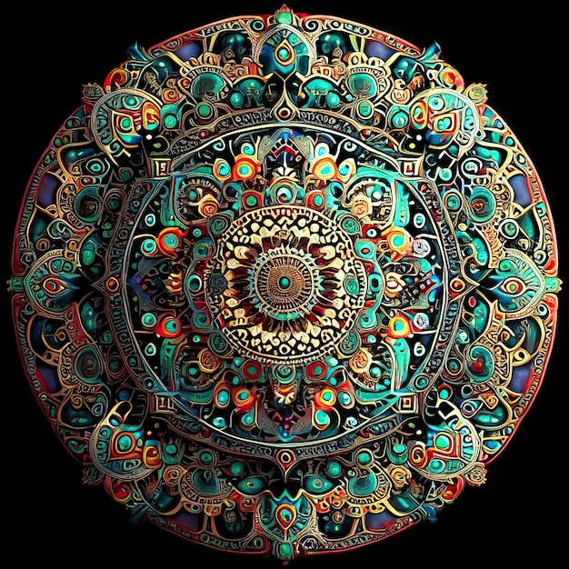 Foto illustrazione del disegno colorato mandala