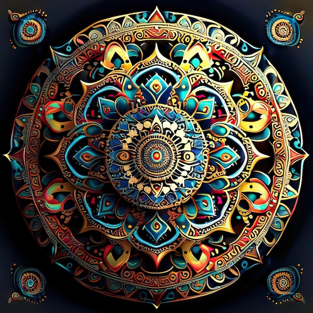 Photo mandala colored design illustration