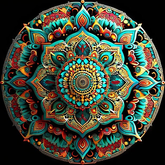 Mandala colored design illustration