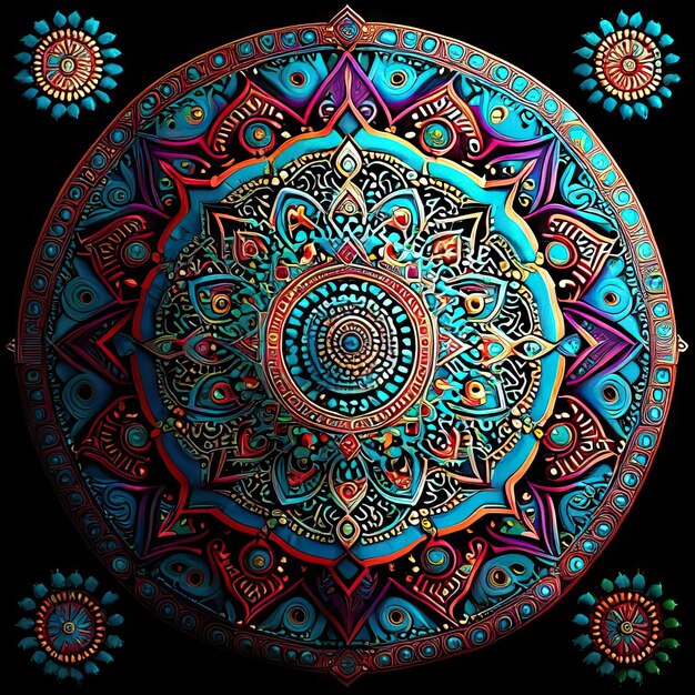 Photo mandala colored design illustration