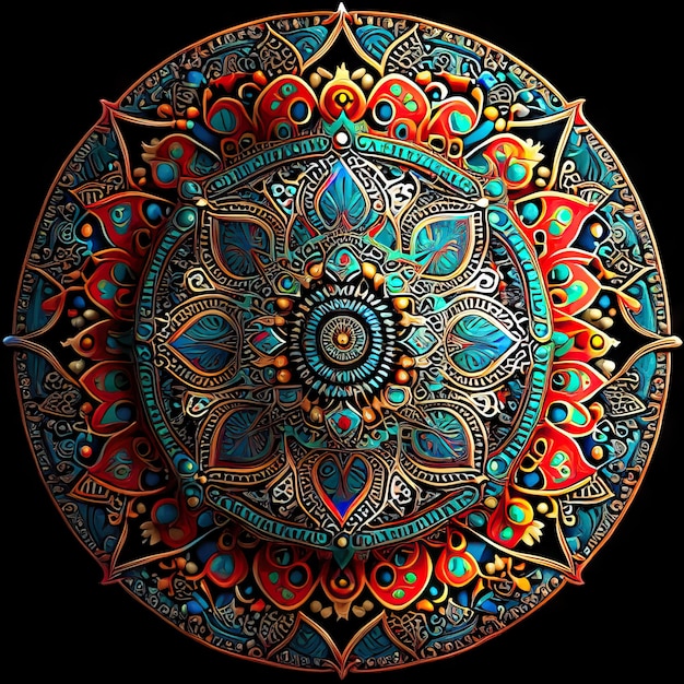 Photo mandala colored design