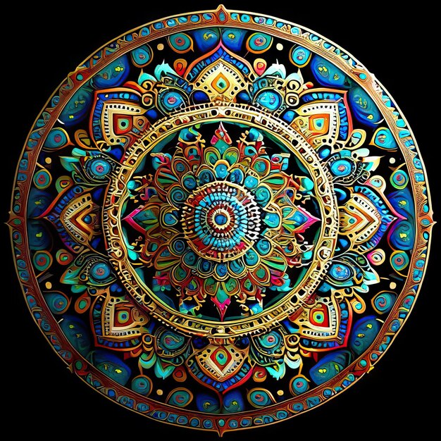 Photo mandala colored design