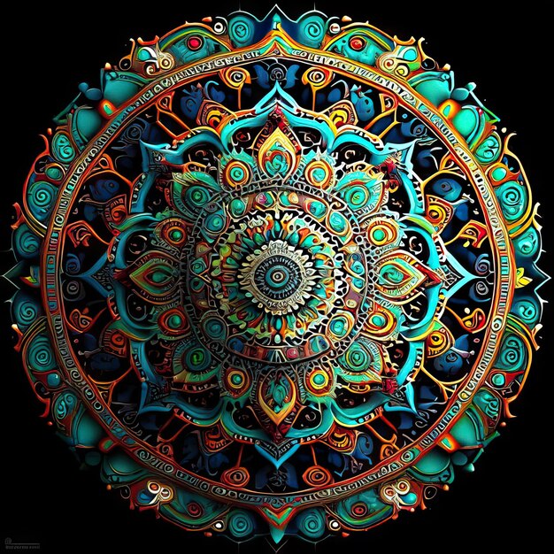 Photo mandala colored design