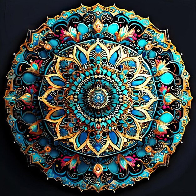 Photo mandala colored design