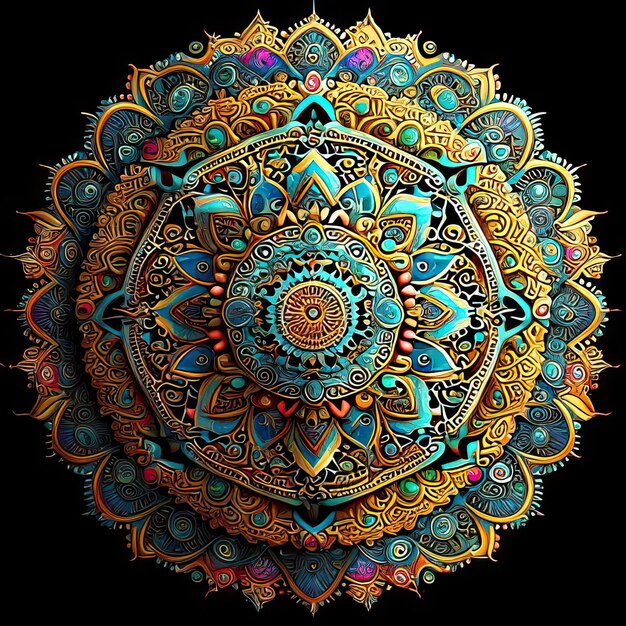 Photo mandala colored design