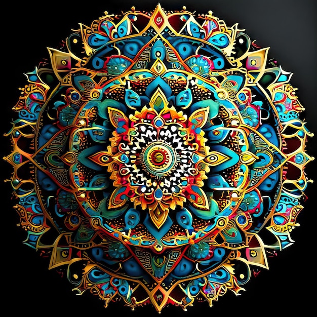 Photo mandala colored design