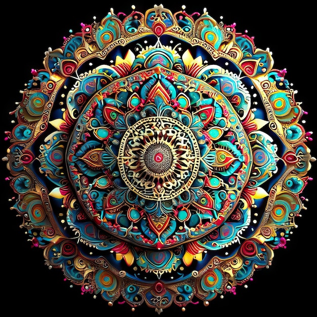 Photo mandala colored design