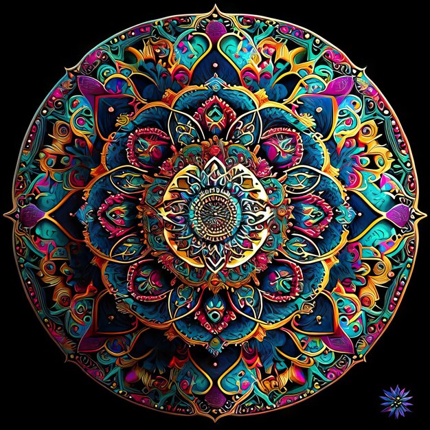 Photo mandala colored design