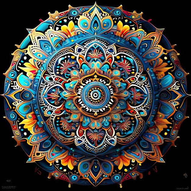 Photo mandala colored design