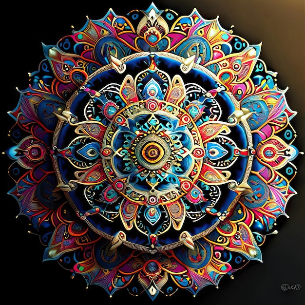 Photo mandala colored design