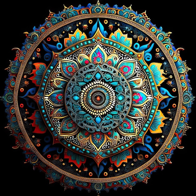 Photo mandala colored design