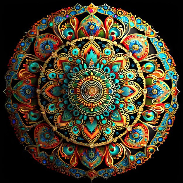 Photo mandala colored design