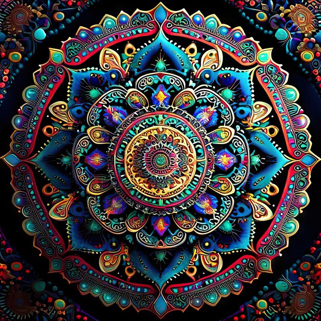 Photo mandala colored design