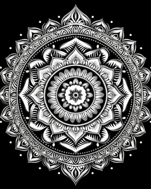 mandala coloring poster in style