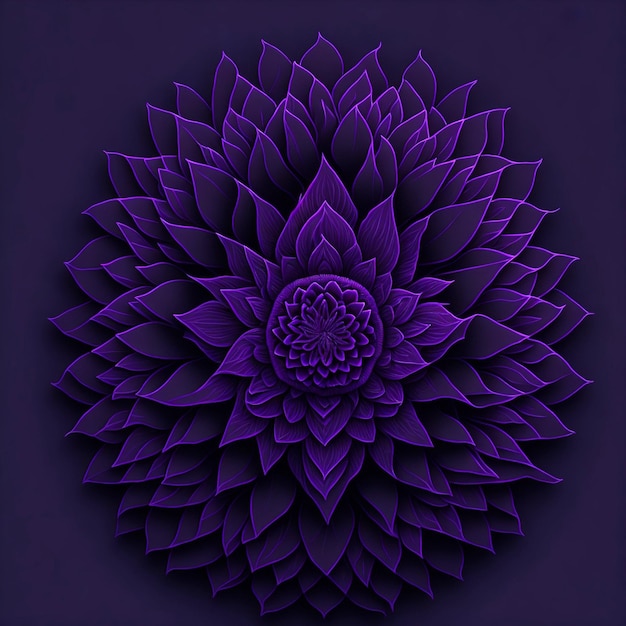 Фото Мандала темно-фиолетовые тона пастельные цвета