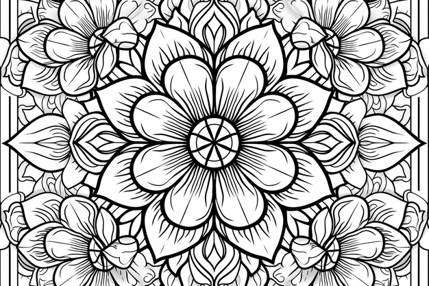 Foto mandala doodle lijnen ingericht achtergrond