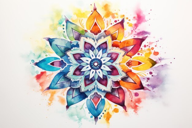 Mandala drawing watercolor Generate Ai