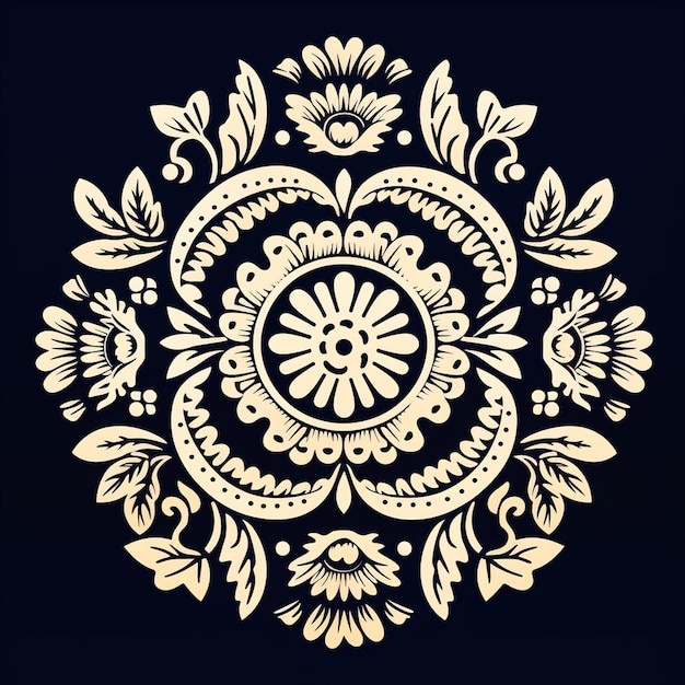 mandala and fern coloring sheet