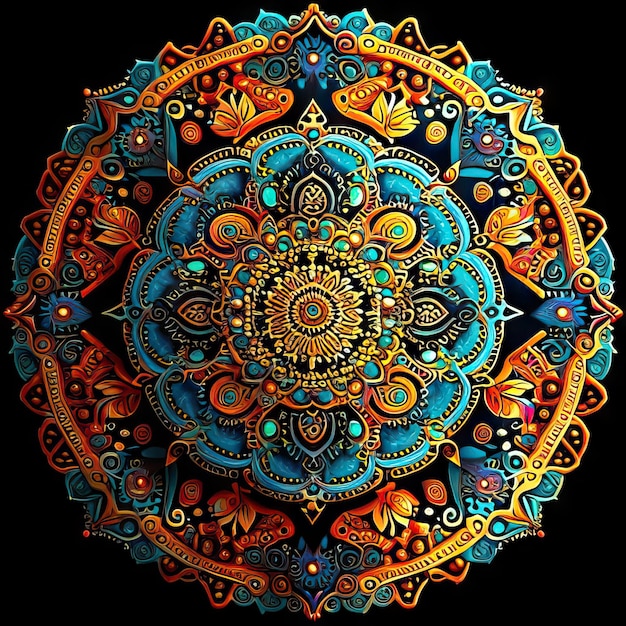 Foto mandala gekleurd ontwerp