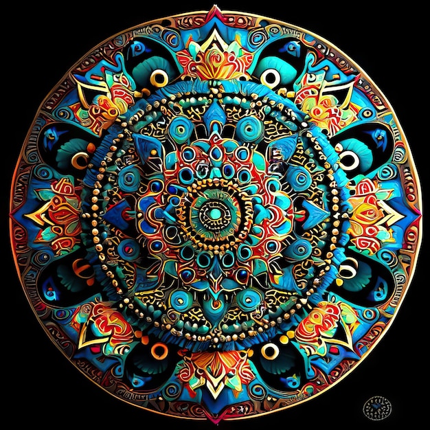 Mandala gekleurd ontwerp