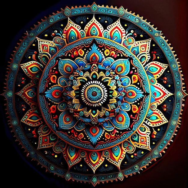 Mandala gekleurd ontwerp