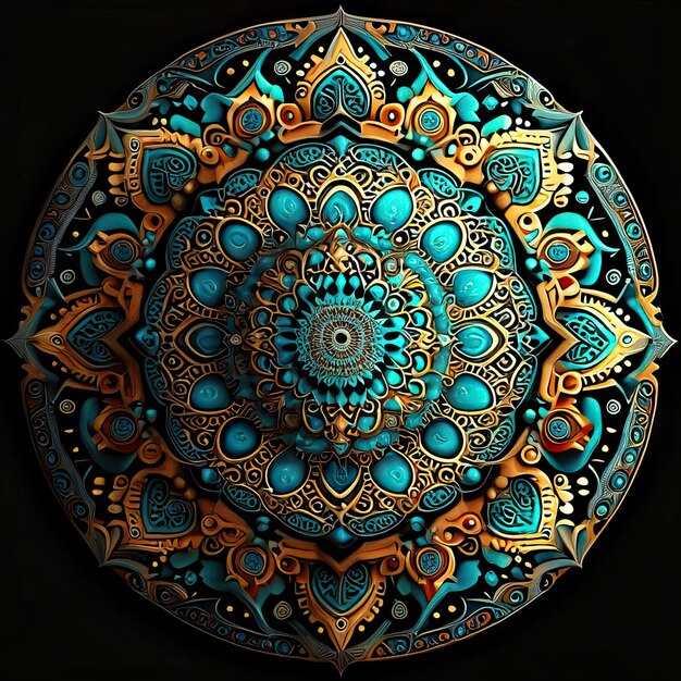 Foto mandala gekleurd ontwerp