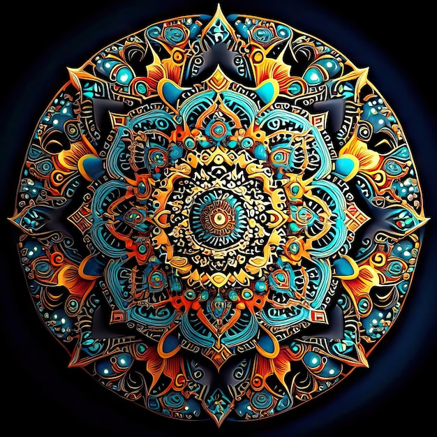 Foto mandala gekleurd ontwerp