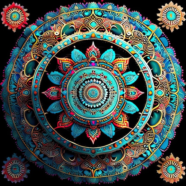 Mandala gekleurd ontwerp