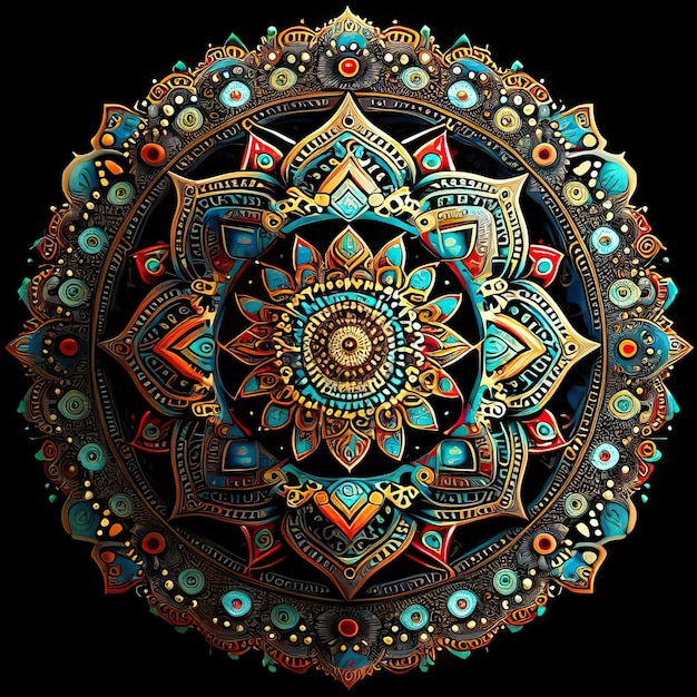 Foto mandala gekleurd ontwerp