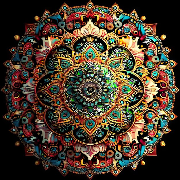 Foto mandala gekleurd ontwerp