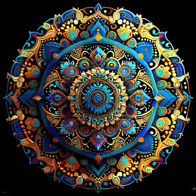 Foto mandala gekleurd ontwerp